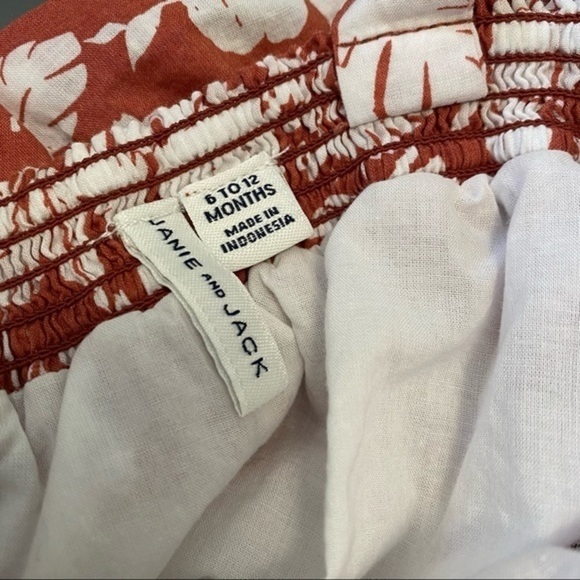 Janie and Jack Rust Orange Floral Print Ruffle Smocked Tank Top - Picture 10 of 10